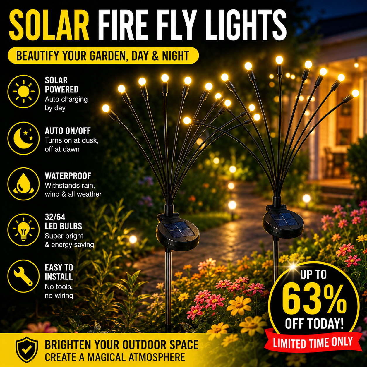 🌞Solar Firefly Garden Lights – 🌙Waterproof Swaying LED Landscape Lights-YOY