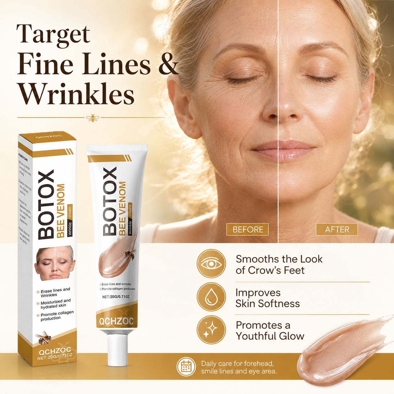 Botox Bee Venom Anti-Wrinkle Firming Cream – Targets All Types of Wrinkles for Younger-Looking Skin ✨-WBJ