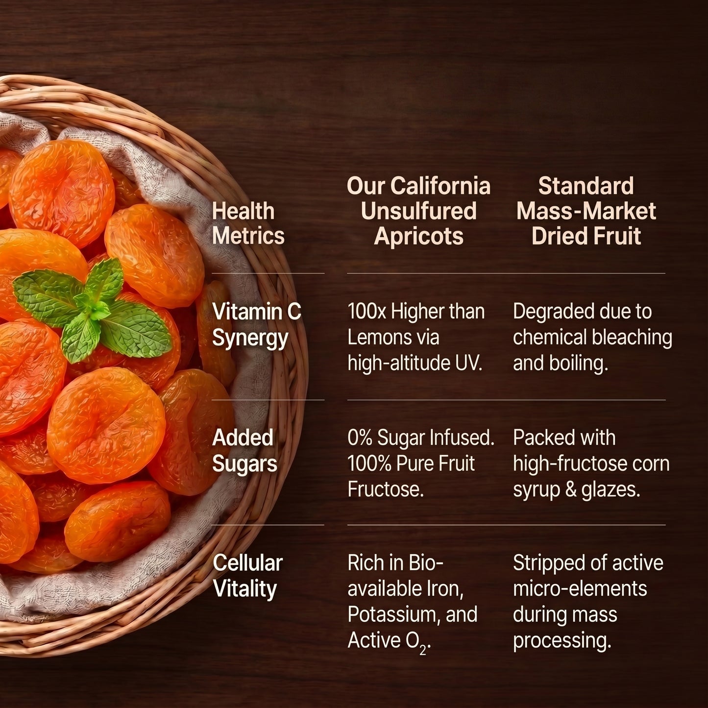 🍑Pure California Sunshine: Premium Unsulfured Dried Apricots — 🍃Whole, Sun-Dried & Naturally Sweet-XXS