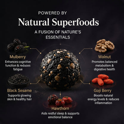 🖤 Balance Glucose Levels & Guard Heart Vessels – All-Natural Mulberry & Black Sesame Wellness Balls-ZRT