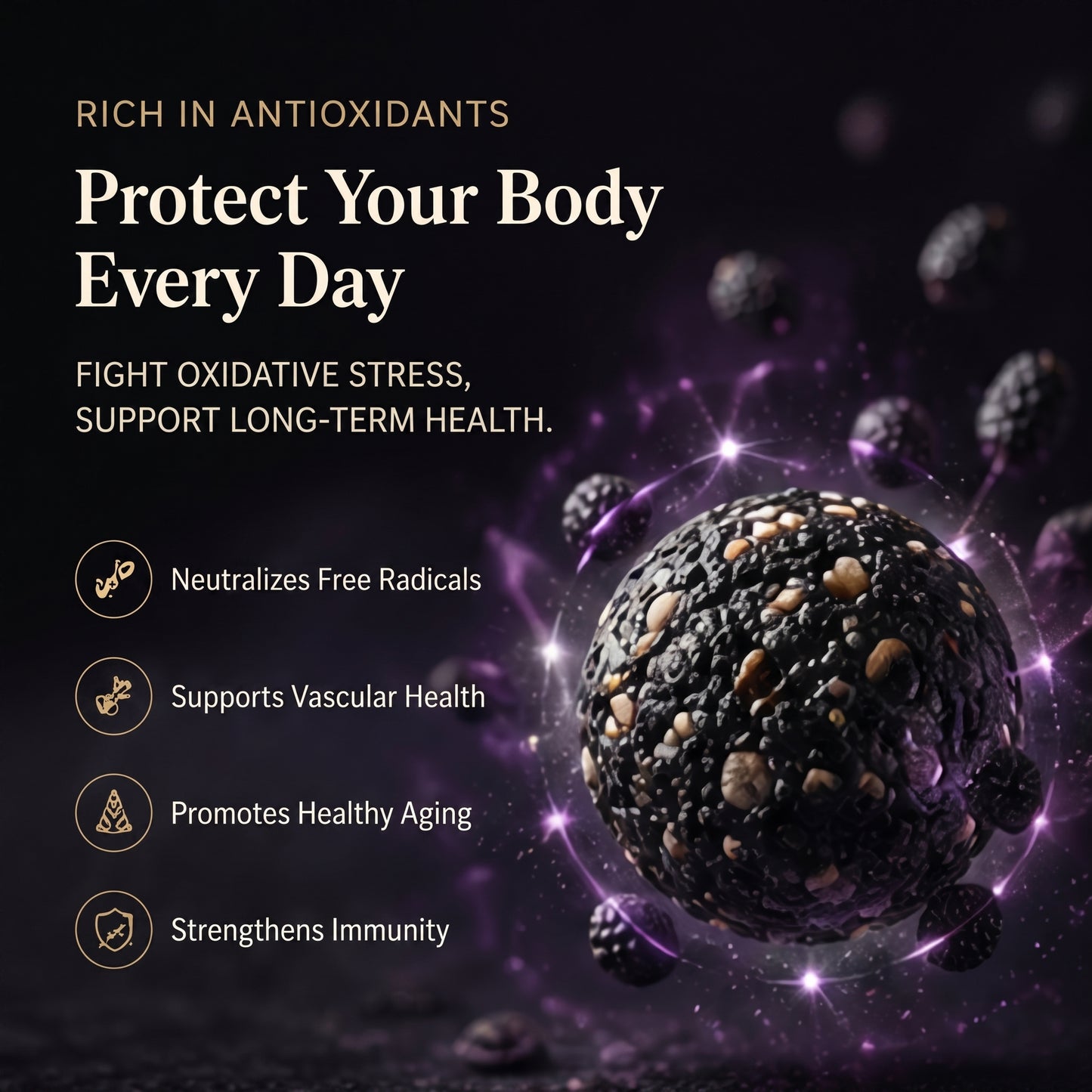 🖤 Balance Glucose Levels & Guard Heart Vessels – All-Natural Mulberry & Black Sesame Wellness Balls-ZRT