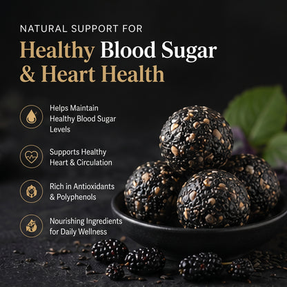 🖤 Balance Glucose Levels & Guard Heart Vessels – All-Natural Mulberry & Black Sesame Wellness Balls-ZRT