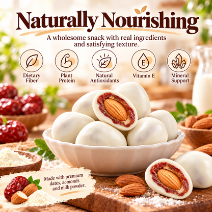 🥛Premium California Almond Stuffed Milk Dates — Soft, Creamy & Naturally Deliciou-FDA