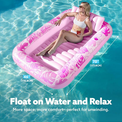 Oversized Adult Pool Float Mat, Sunbathing Bathtub Inflatable Raft, Water Sun Lounge Chair, Inflatable Kids Ball Pit Party Gift.-KPL