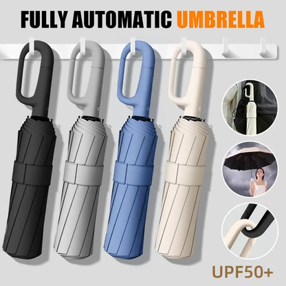 ☂️Automatic Folding Umbrella, Loop Buckle Design, Windproof Waterproof Sun Protection, Dual Use for Men Women-XLB