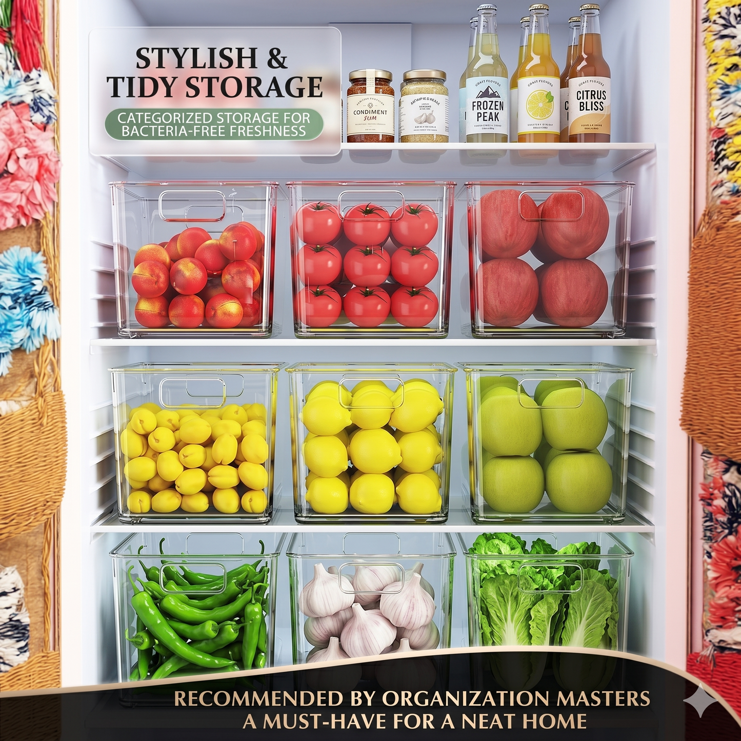 U-Shaped Open Front Storage Bins Quickly Organize Your Messy Fridge-TTT