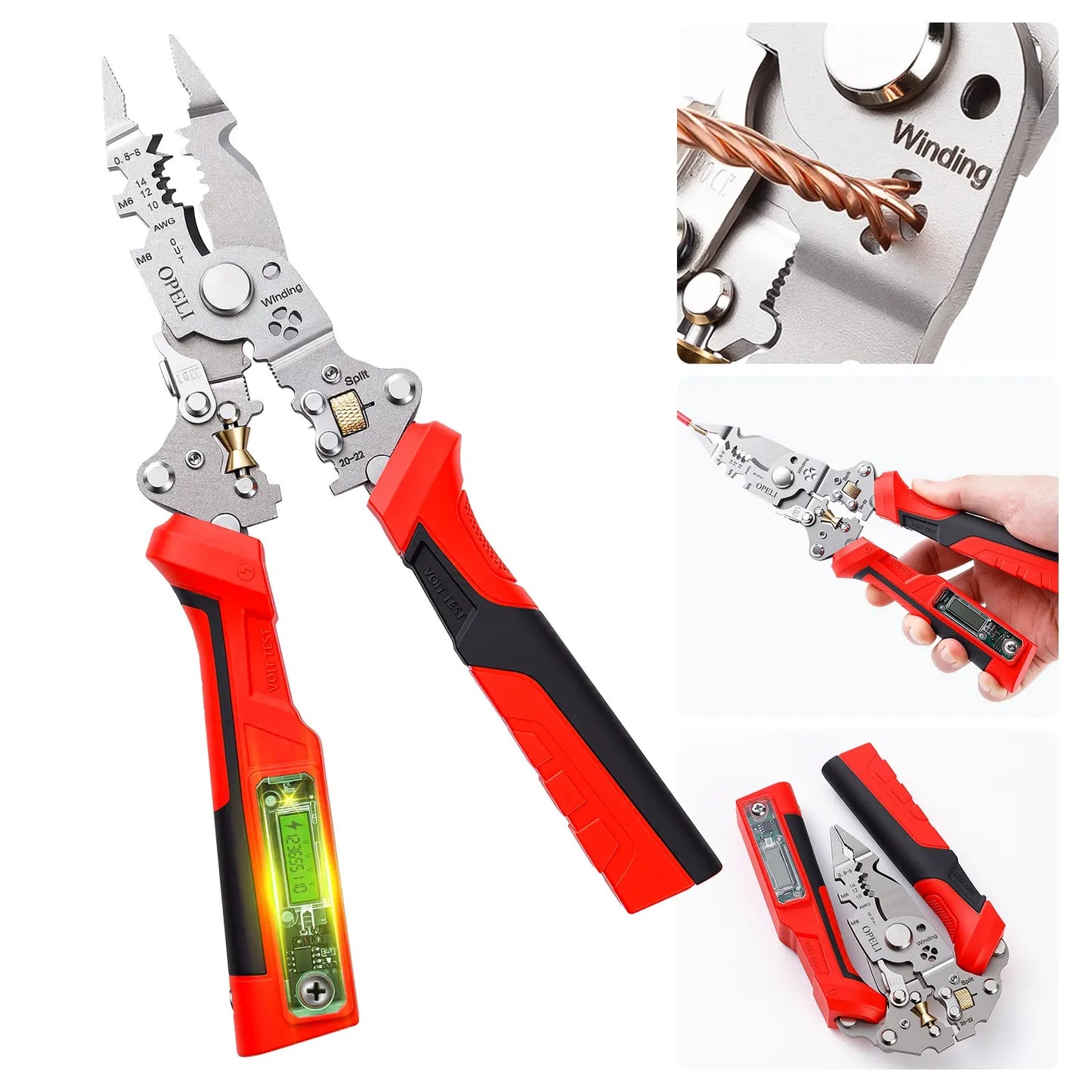 2026 Upgraded 16-in-1 Heavy-Duty Wire Stripper | Rechargeable Electrical Pliers with Built-in Voltage Tester ⚡️🛠️ LGZ