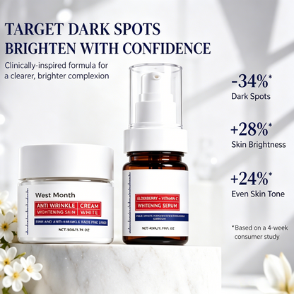 🌟Dark Spot Remover Skin Care Set | Hydrating Brightening Serum + Anti Wrinkle Face Cream For Uneven Dull Skin-LT