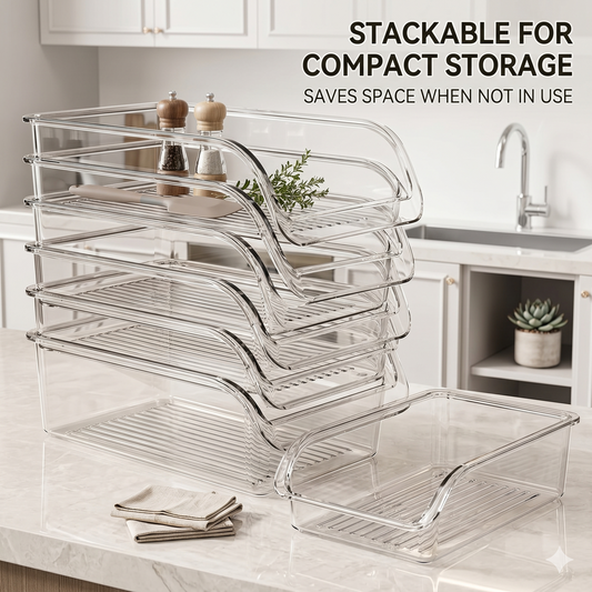 U-Shaped Open Front Storage Bins Quickly Organize Your Messy Fridge-TTT