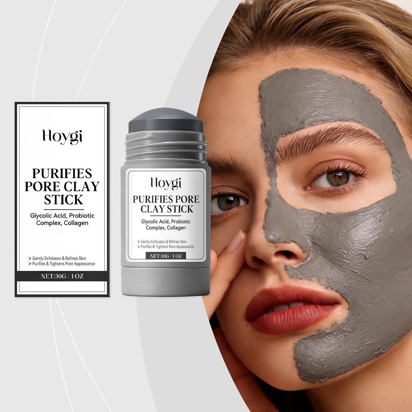 Alaska Volcano Pore Clay Stick Cleansing Blackhead Remover Face Mask Stick with Natural Clay Gentle Exfoliating Smoothing Skin Non-Drying Skincare.-KPL