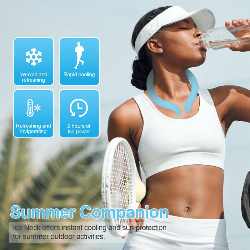 ❄️❄️Reusable Neck Cooler Ice Ring | Wearable Body Cooling Tube for Summer, Running, Hiking & Heat Relief-AUX