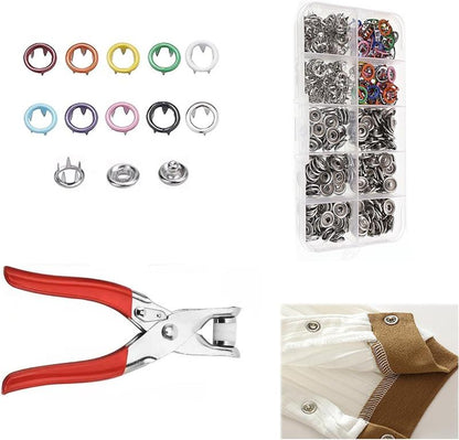🧵 Home Sewing Accessories Kit for DIY Crafts, Clothing & Hats — Button & Snap Pliers Tool Set ✨ No-Sew Repair Sewing Kit for Handmade Crafts & Sewing Materials 🪡-KPL