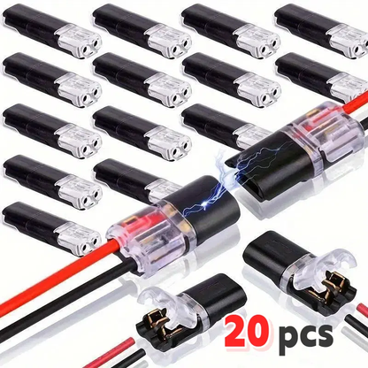 🔌 2 Pin Double Wire Plug-in Connector with Locking Buckle, Low Voltage Quick Connect Terminal, Firm Connection for LED Strip Lights, Automotive Wiring & Power Distribution, DIY Use-XLB