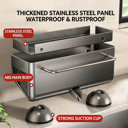 🧽  Are you still worried about your messy kitchen|Suction Cup Sink Caddy | No-Drill Kitchen Sink Organizer-CJP