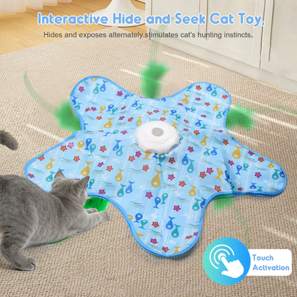 ✨Interactive Random Moving Feather Cat Toy🐱 Hide-and-seek Rechargeable Cat Plaything🔋 Great for indoor exercise & relieve cat boredom😺 Suitable for all cat breeds🐾-XLB