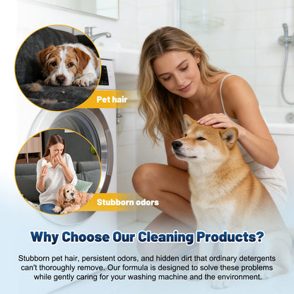 12Pcs Eco-Friendly Washing Machine Cleaner Tablets, Removes Pet Hair Buildup, Strong Deodorization, Long-Lasting Washer Inner Drum Cleaning.-KPL