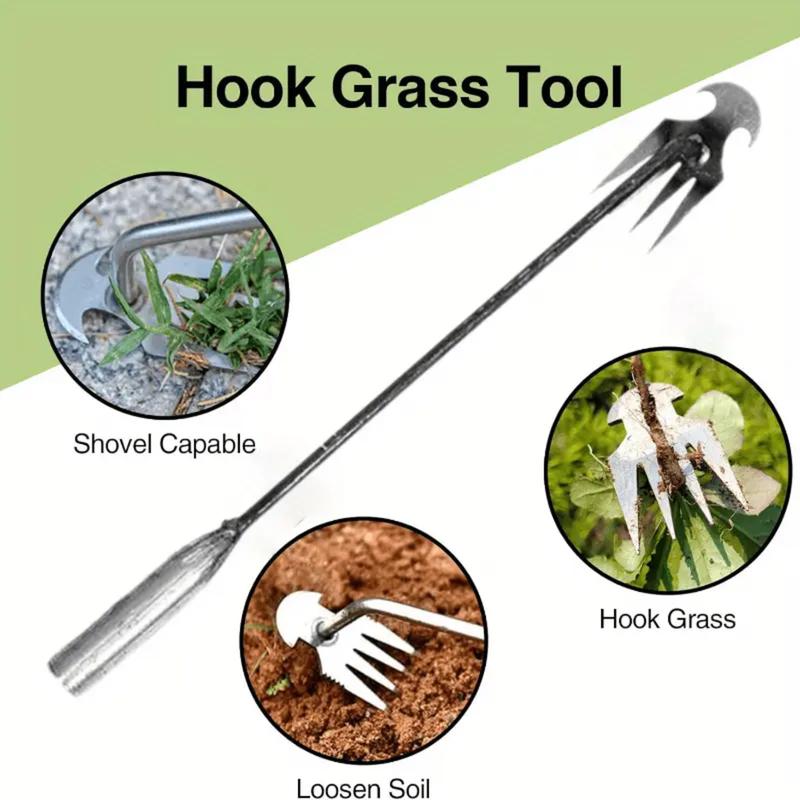 ✅ Upgraded Durable Weed Remover Tool 🌱 Uproot Weeds Completely Forever | Multi-Functional Shovel Rake for Vegetable Gardening-AUX