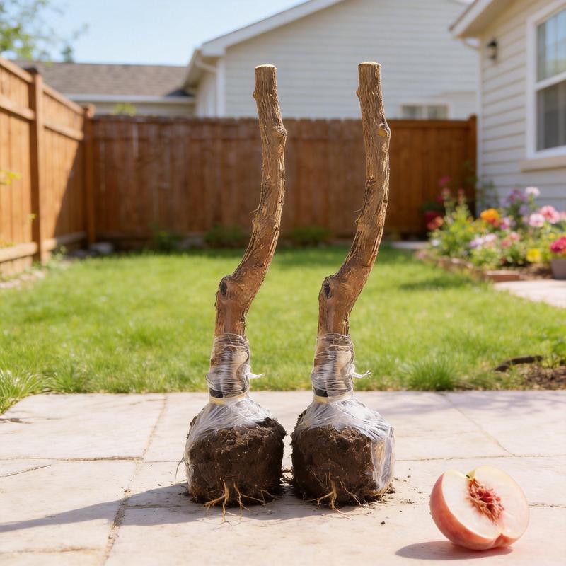 Two Peach Tree Saplings