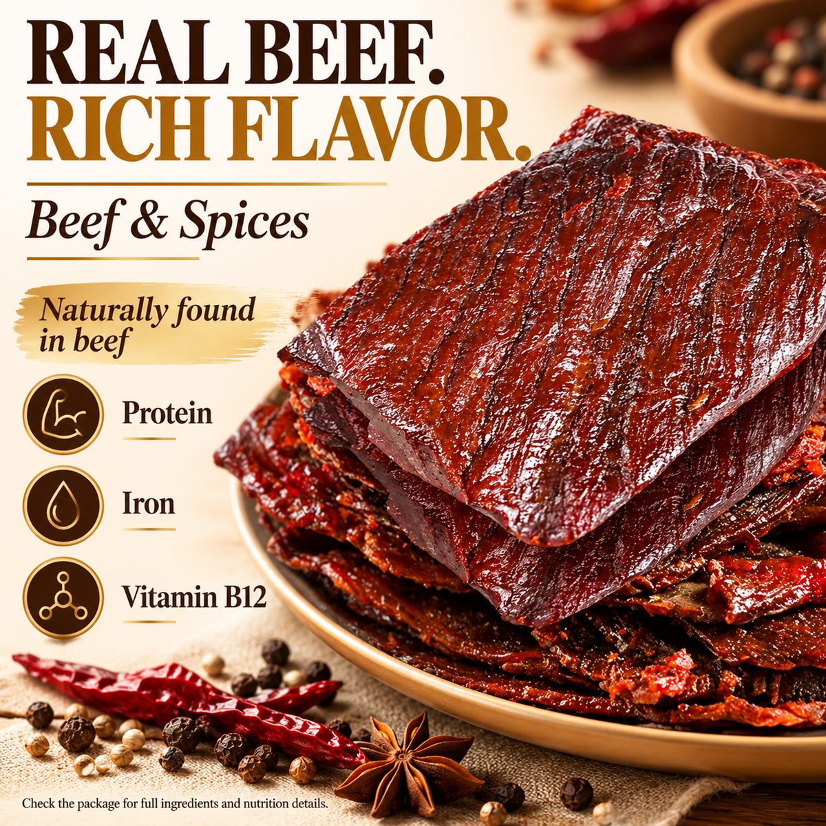 Premium Angus Sirloin Beef Jerky — Protein-Packed, Bold Flavor, Satisfying Chew-HJY