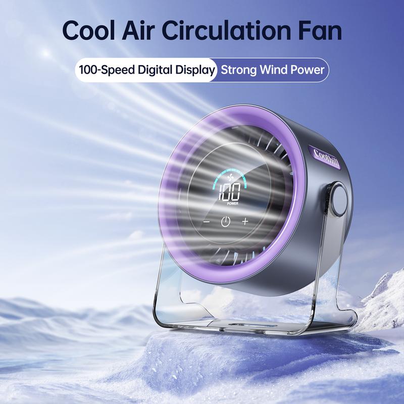 Desktop Fan, Turbocharged Desk Fan, Perfect for Travel & Vacation, Ideal for Office Use, Digital Display, Low Noise, Dual Mode Adjustment, Quiet Cooling, Portable Silent Desktop Fan.-KPL