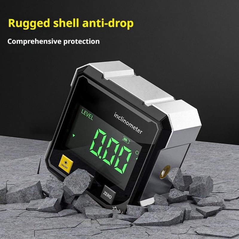 Portable Magnetic Digital Angle Measuring Instrument, 360° Magnetic Hardware Tool with Dual Laser Guide, Rechargeable.-KPL
