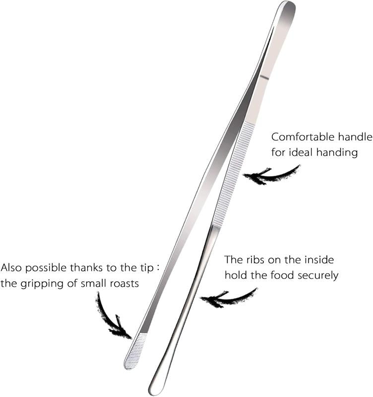 New Arrival 2-Pack 12 Inch Precision Hardware Tweezers, Extra Long Stainless Steel with Handle, Multi-use for Home Kitchen & BBQ Grilling Tools.-KPL