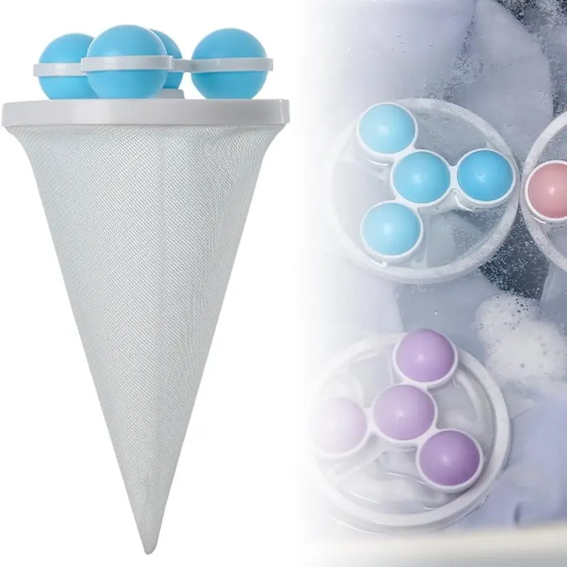 ✨Washing Machine Filter Net Bag Cleaner 🧺 Floating Hair Remover 🐾 Household Laundry Ball Hair Catcher 🧼 Universal Wash Protector Filter 💧 Efficient Cleaning Home Goods 🏠-XLB