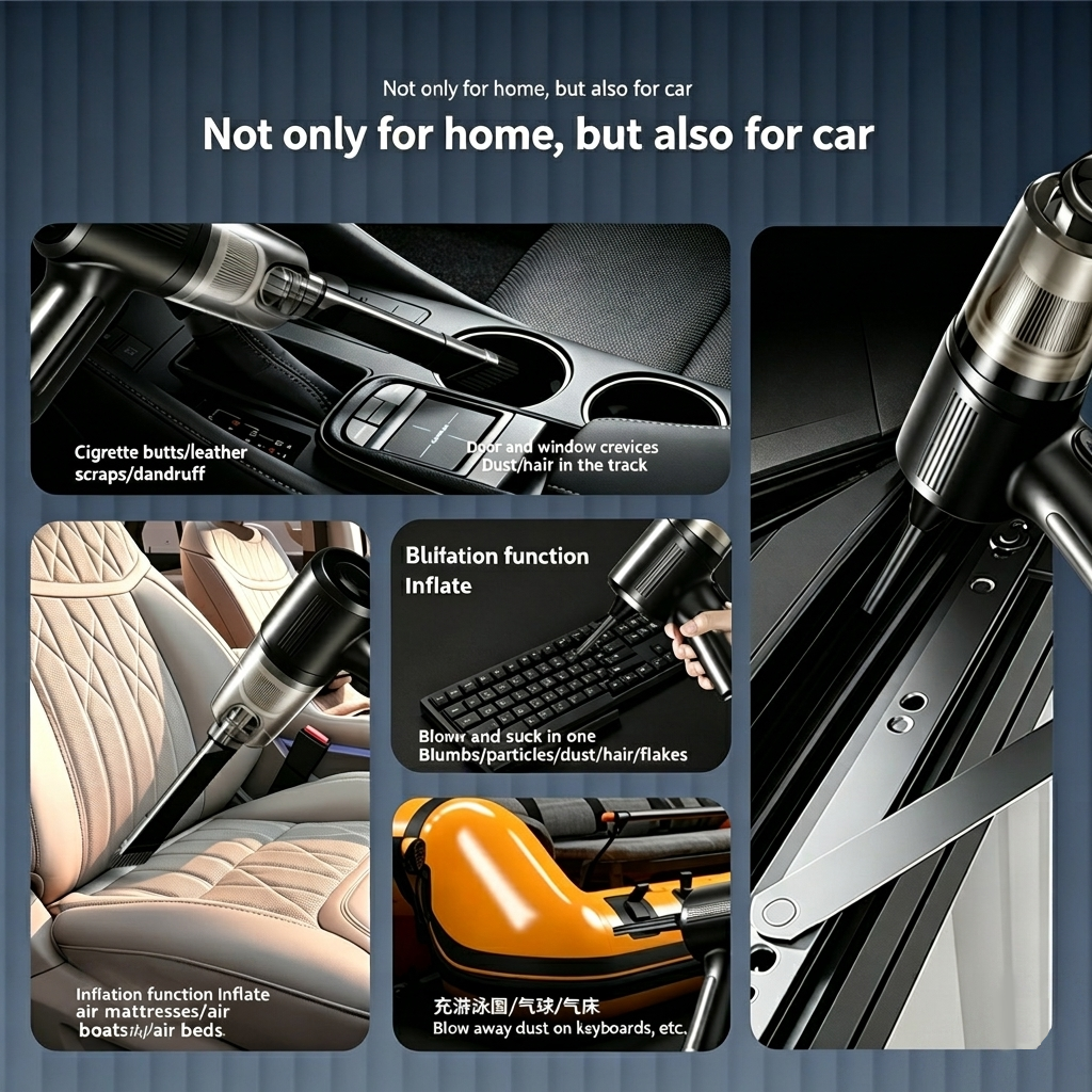 🧹 Wireless Handheld Car Vacuum Cleaner I 3000Pa Strong Suction, Blow &Vacuum 2-in-1, Car & Home Dual Use-CJP