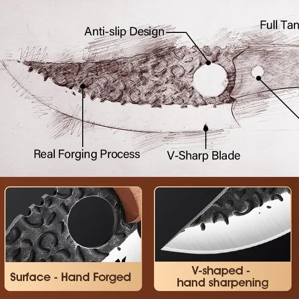 🗡️ Hand-Forged Viking Butcher Knife: The Ultimate Multi-Purpose Kitchen Tool-CJP