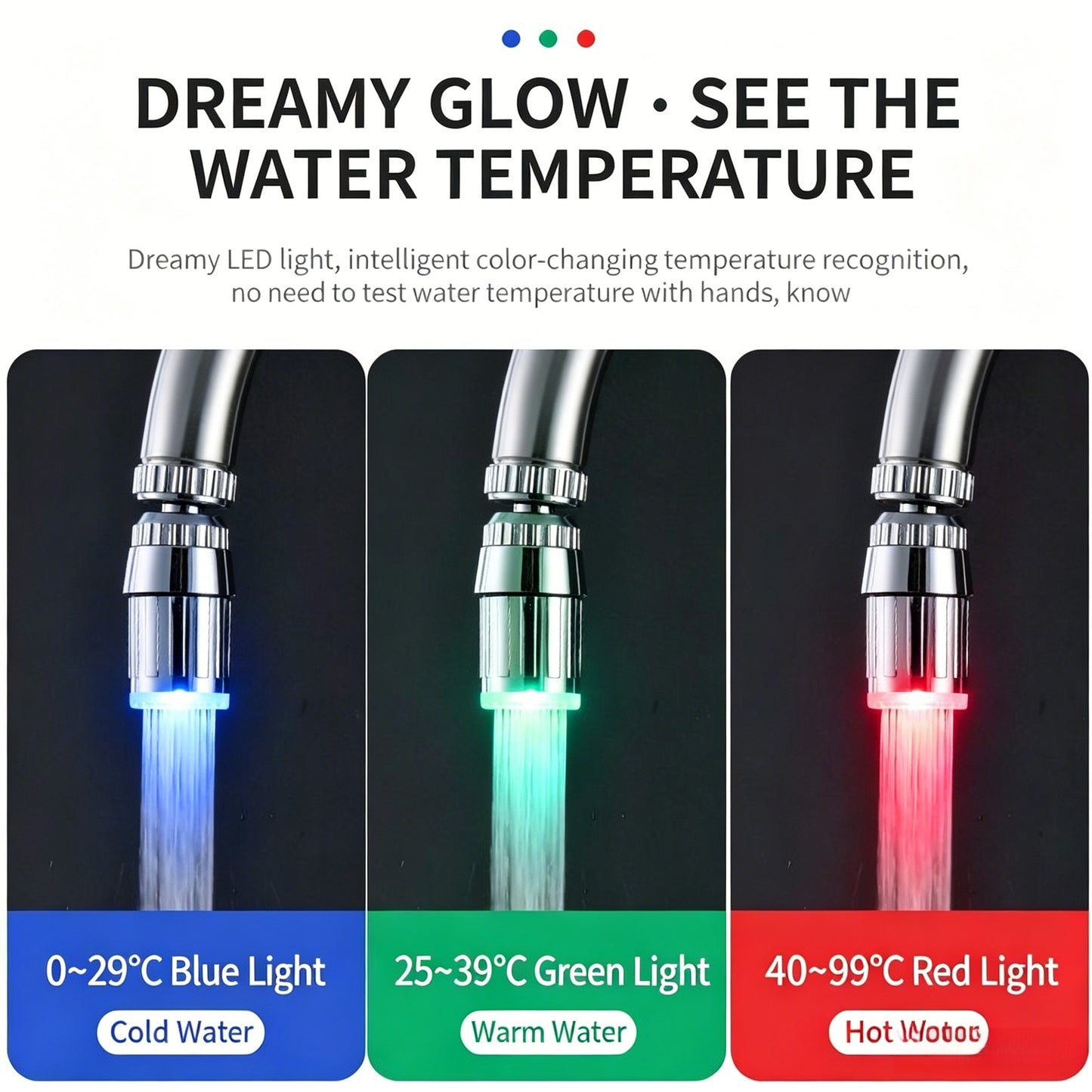 💡 LED Temperature-controlled color-changing faucet – See the Water Temperature at a Glance-CJP