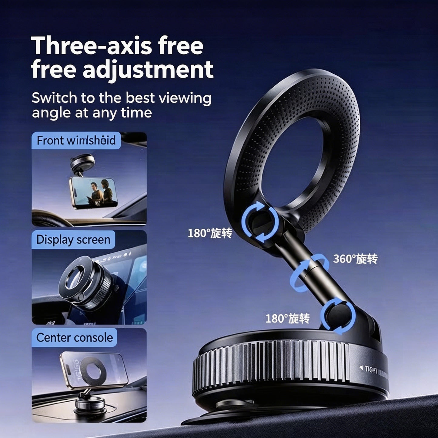 🚗Premium Foldable Vacuum Magnetic Car Phone Mount -CJP