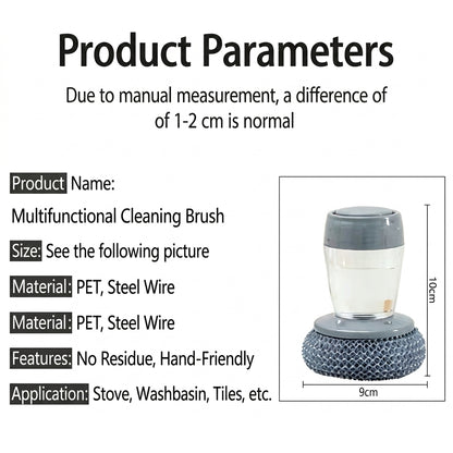 Soap Dispensing Pot Brush | The Ultimate Grease Fighter That Protects Your Hands!-DZT