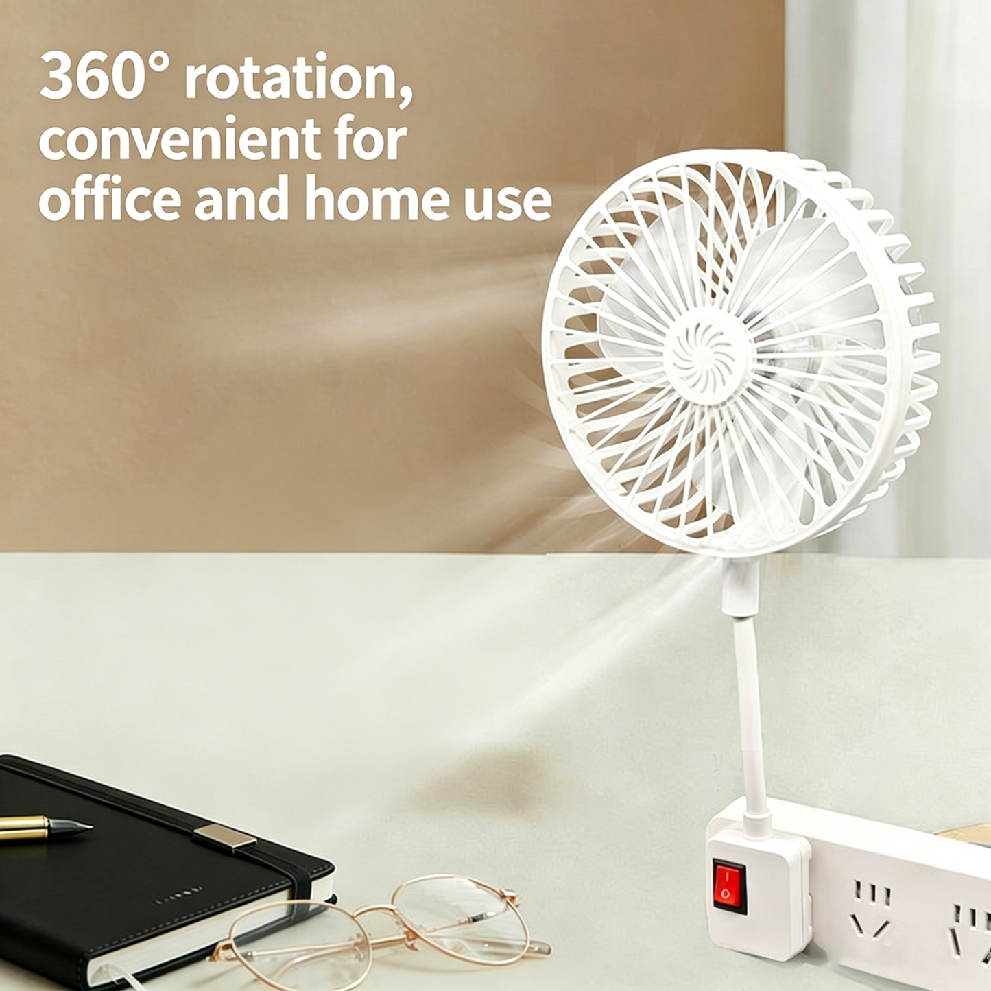 Plug-in Mini Desk Fan | 360° Adjustable Portable Fan-SUY