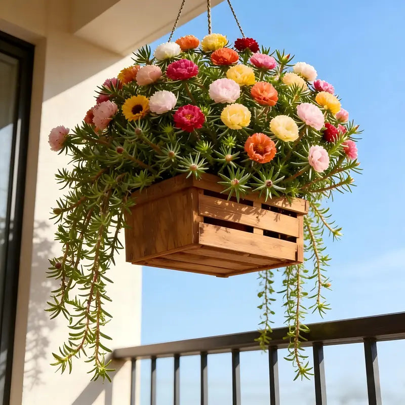 10,000 Premium Double-Flowered Moss Rose Seeds (Portulaca) | Vibrant Mixed Colors, Drought Tolerant & Easy to Grow 🌸-LGZ