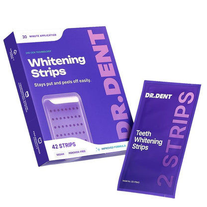 No-Slip Teeth Whitening Strips, Gentle Peroxide-Free Formula for Coffee & Tea Stains-TTT