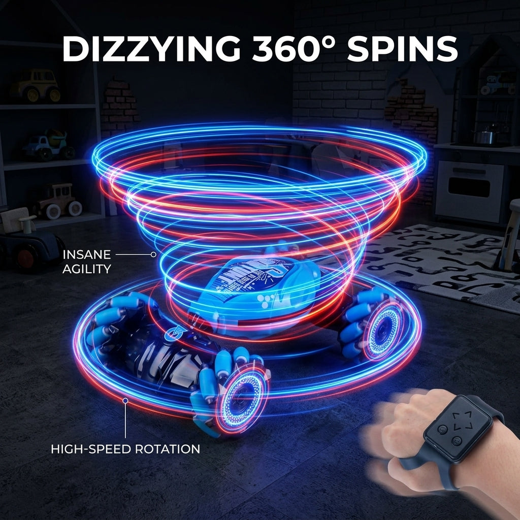 🚗Twist & Turn Gesture RC Car - No More Boring Toys! Dual Control Mode, All-Terrain Drift Stunt Car with Auto Demo & LED Light Show-AUX