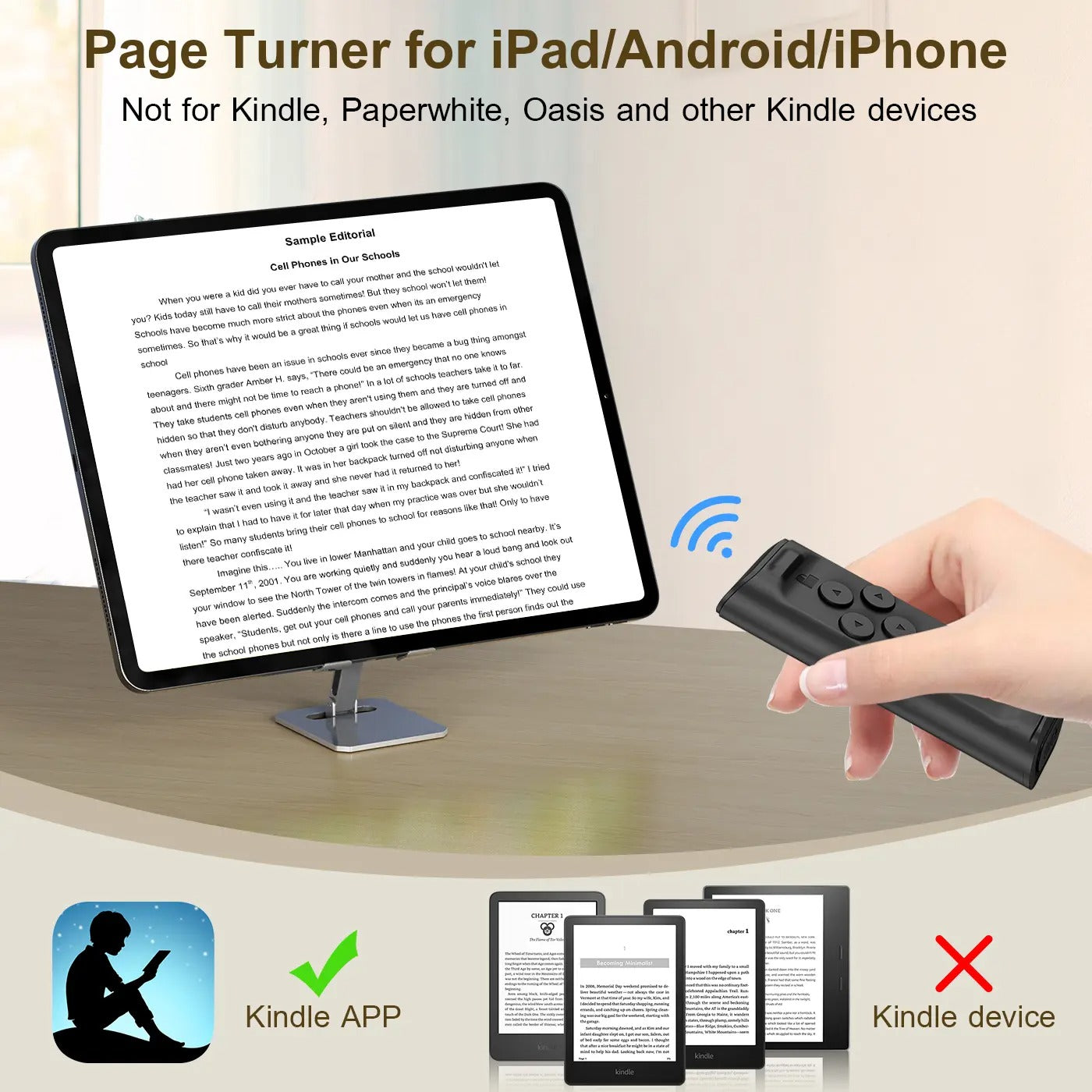 Wireless Bluetooth Remote Scroller & Phone Stand Set | Hands-Free Camera Shutter 📱✨ LGZ
