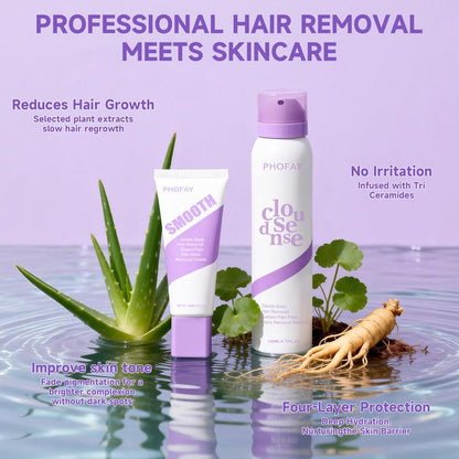 Bikini Pain-Free Hair Removal Cream for Sensitive Skin, Hypoallergenic Formula-Gentle & Fast-Acting Depilatory with Citrus Scent, Aloe & Hyaluronic Acid for Soothing Care, Suitable for Men & Women-DZT