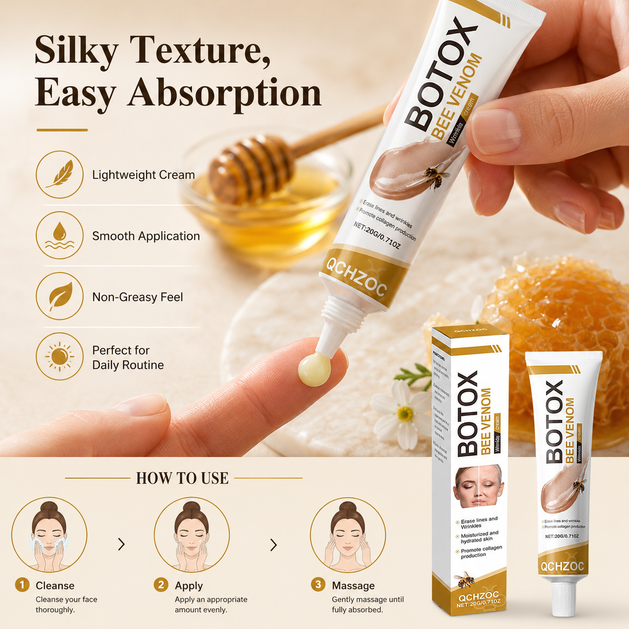 Botox Bee Venom Anti-Wrinkle Firming Cream – Targets All Types of Wrinkles for Younger-Looking Skin ✨-WBJ