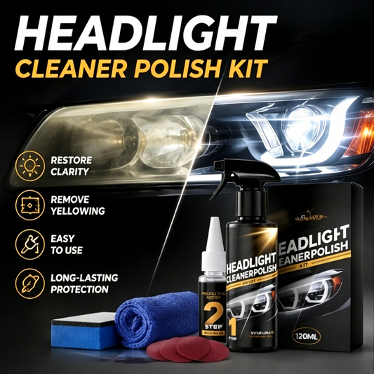 ✨Headlight Cleaner Polish Kit - Restore Yellowing & Cloudy Headlights in Minutes-LT