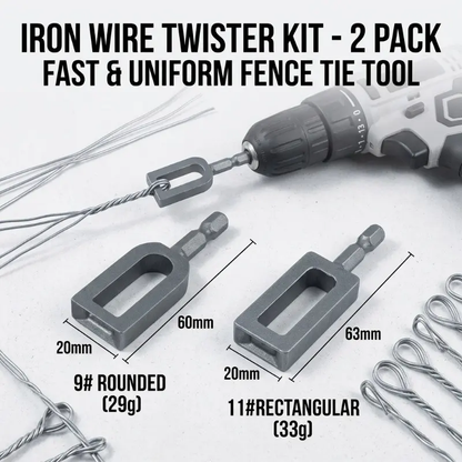 🔩 Heavy-Duty Wire Twister Tool for Drill ⚙️, High-Carbon Steel Rebar Tie Wire Twisting Bit, Fast Wire Tying Attachment for Construction 🏗️, Fencing 🚧, and Gardening 🌱-XLB