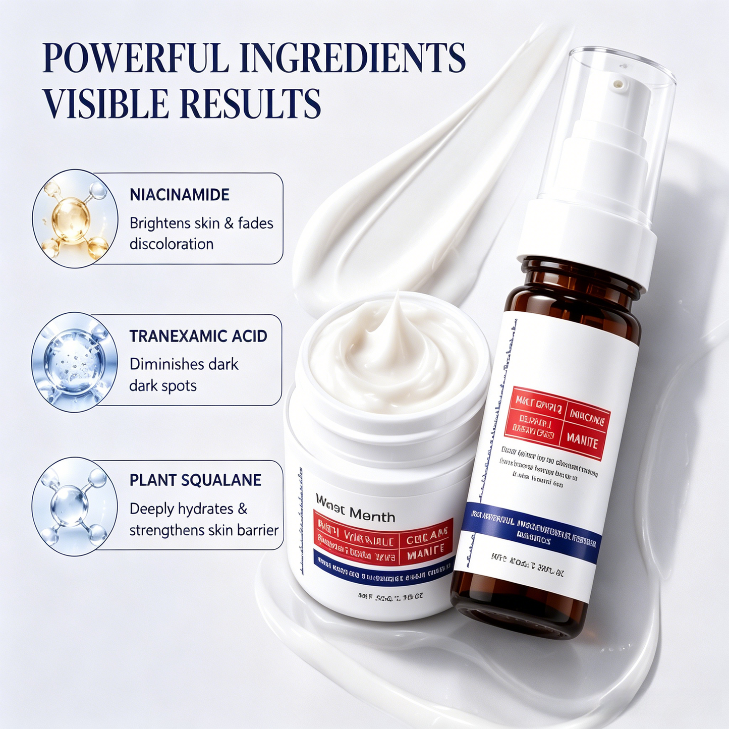🌟Dark Spot Remover Skin Care Set | Hydrating Brightening Serum + Anti Wrinkle Face Cream For Uneven Dull Skin-LT