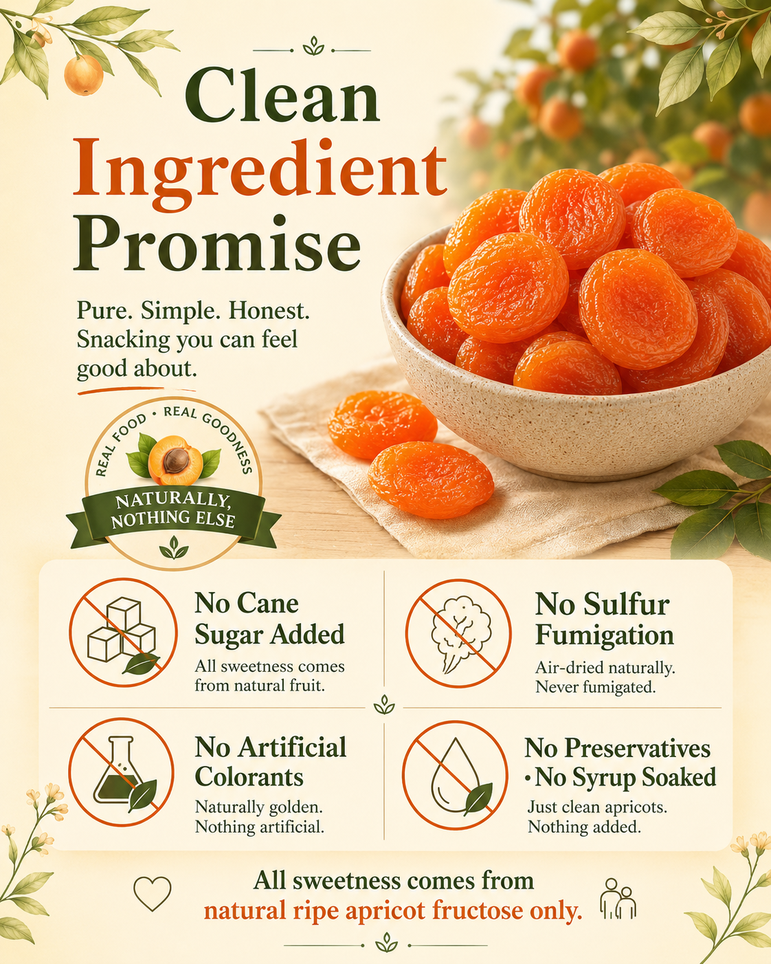 🍑Ancient 3-Steam 3-Dry Golden Apricots | Healthy Family Snack-WBJ