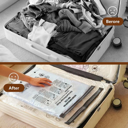 Vacuum Compression Storage Bags, Reusable, Space Saving, Ideal for Clothes and Suitcases, Perfect for Carry-on Luggage.-KPL