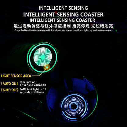 ✨LED Car Cup Holder Lights | Smart Sensor, USB Rechargeable, Multi-Color Ambient Lights ✨-CJP