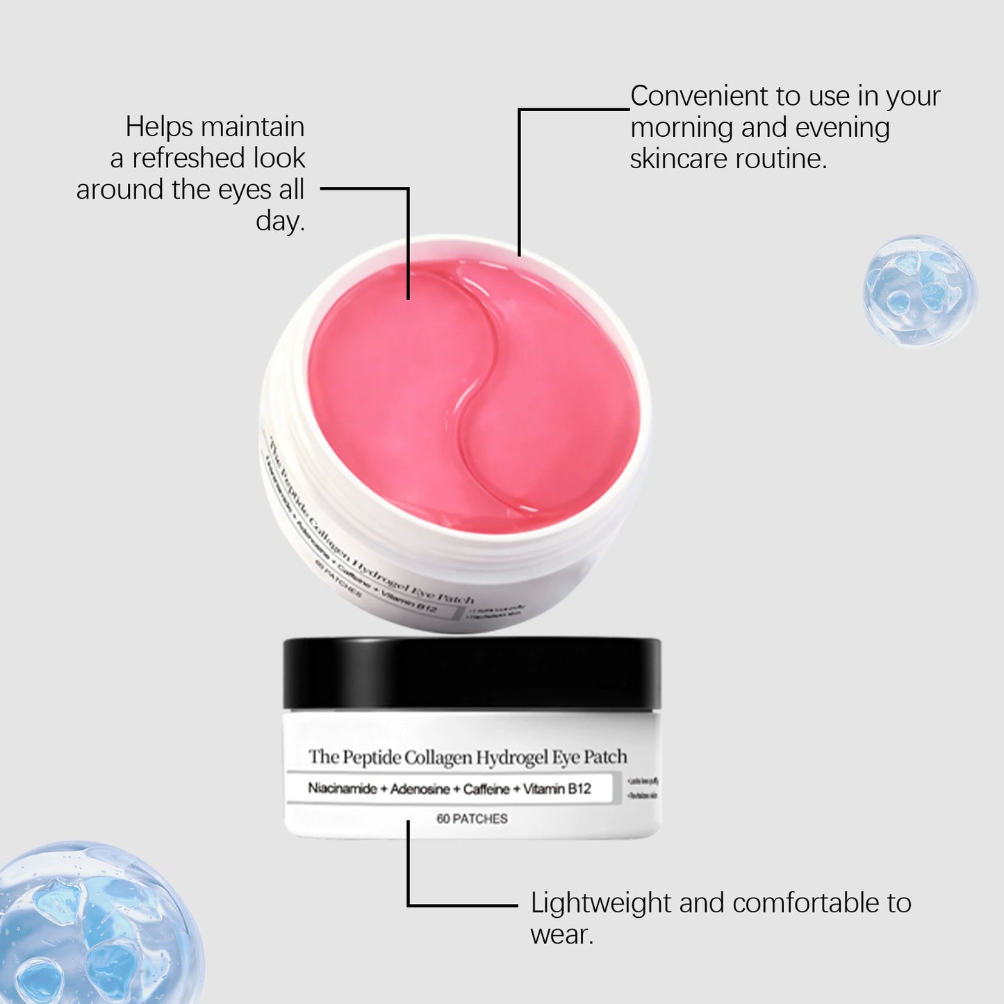 Collagen Hydrogel Eye Patches – 60PCS | Reduce Puffiness & Hydrate Dark Circles in Just 10 Minutes ✨👀💧-KPL