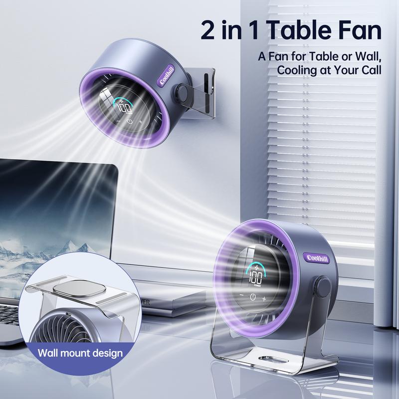 Desktop Fan, Turbocharged Desk Fan, Perfect for Travel & Vacation, Ideal for Office Use, Digital Display, Low Noise, Dual Mode Adjustment, Quiet Cooling, Portable Silent Desktop Fan.-KPL