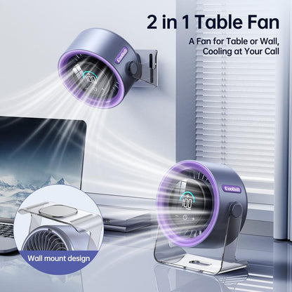 Desktop Fan, Turbocharged Desk Fan, Perfect for Travel & Vacation, Ideal for Office Use, Digital Display, Low Noise, Dual Mode Adjustment, Quiet Cooling, Portable Silent Desktop Fan.-KPL