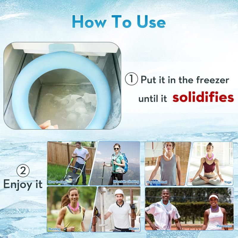 ❄️❄️Reusable Neck Cooler Ice Ring | Wearable Body Cooling Tube for Summer, Running, Hiking & Heat Relief-AUX