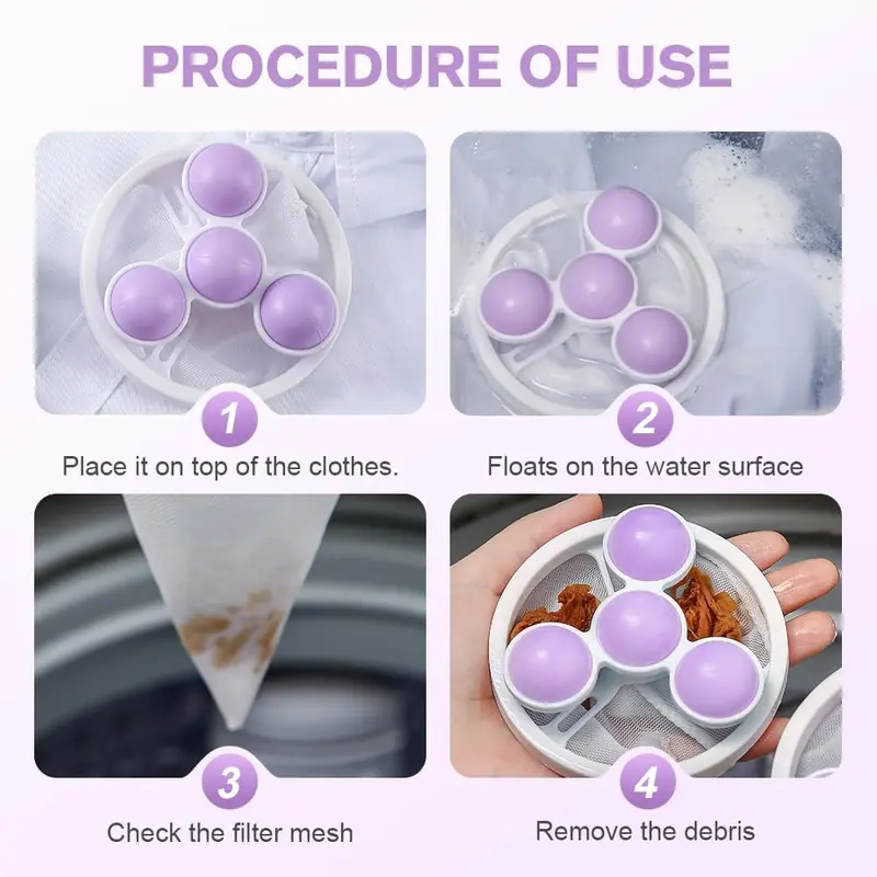 ✨Washing Machine Filter Net Bag Cleaner 🧺 Floating Hair Remover 🐾 Household Laundry Ball Hair Catcher 🧼 Universal Wash Protector Filter 💧 Efficient Cleaning Home Goods 🏠-XLB